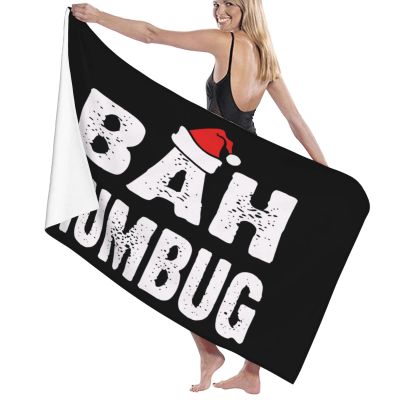 BUECDHYEI Bah Humbug Beach Towel Absorbent Bathroom Towels Beach Towels Oversized Super 32x52 Inch