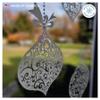 5 Classic Hanging Ornament Decals. White Vinyl Window Cling Non Adhesive Decals. Home Decor Christmas Decorations. Reusable. Made in America view 3