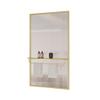 XLIHAWY Modern Room Divider, Privacy Decorative Striped Glass Partition Screens, Freestanding Bathroom Dry and Wet Separation Partition for Coffee Shop Hotel(Gold,30x140cm) view 1