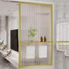 XLIHAWY Modern Room Divider, Privacy Decorative Striped Glass Partition Screens, Freestanding Bathroom Dry and Wet Separation Partition for Coffee Shop Hotel(Gold,30x140cm) view 2