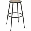 Lorell LLR83082 30 in. Metal Shop Stool with Wood & Medium Density Fiber Seat - Light Gray view 1