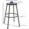 Lorell LLR83082 30 in. Metal Shop Stool with Wood & Medium Density Fiber Seat - Light Gray view 4