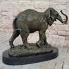 African Safari Elephant Bronze Figurine Statue Marble Base Figurine Art Nouveu Artwork Decorative Figurine by Think Bronze view 4