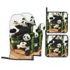 WZYWHJ Oven Mitts and Pot Holders Four-Piece Sets Oven Mitts Oven Gloves Pot Holders and Oven Mitts for Kitchen Baking Cooking Grilling Pandas of Father and Son Prints view 1