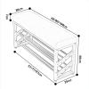 Entryway Shoe Bench Faux Leather Padded Seat Hallway Shoe Organizer 3-Tier Front Door Shoe Rack Bench with Steel Frame Storage Shelf view 2
