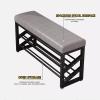 Entryway Shoe Bench Faux Leather Padded Seat Hallway Shoe Organizer 3-Tier Front Door Shoe Rack Bench with Steel Frame Storage Shelf view 4
