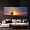 Sense Canvas Deer Sunset Energy 83 Canvas Art - Home Decor Wall Art Print Poster Painting Small 20x8 / 1.5" view 2