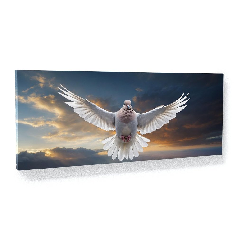 Sense Canvas Dove Graceful Ascent 164 Canvas Art - Home Decor Wall Art Print Poster Painting Small 20x8 / 1.5"