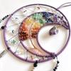 7 Chakras Dream Catchers Moon Tree of Life Dream Catcher Violet Feather Dreamcatcher Wall Decor with Rainbow Healing Crystal Stone Wall Art Hanging for Bedroom Home Decor Bless Gift Wedding Party view 3