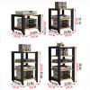 LYXWGRZD AV Media Stand, Stereo Cabinet with Roller, Audio Rack, with Adjustable Shelves, Open Storage TV Stand, for Home/Office/Theater(White Maple,100cm/39.3in) view 2