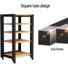 LYXWGRZD AV Media Stand, Stereo Cabinet with Roller, Audio Rack, with Adjustable Shelves, Open Storage TV Stand, for Home/Office/Theater(White Maple,100cm/39.3in) view 3