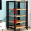 LYXWGRZD AV Media Stand, Stereo Cabinet with Roller, Audio Rack, with Adjustable Shelves, Open Storage TV Stand, for Home/Office/Theater(White Maple,100cm/39.3in) view 4
