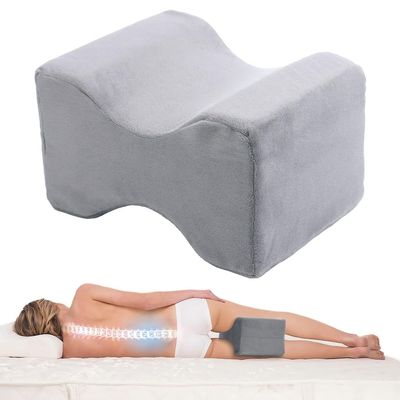 Ergonomic Pillow for Sleepers Leg, Joint & Hip Pain Detachable Cover, Knee Memory Foam Cushion Spine Alignment Contoured Lower Pain Back, Eases Leg On Side for Sleeping