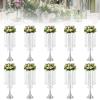 10Pcs Flower Stand Wedding Centerpieces Luxurious Elegant Metal Flower Arrangement StandTall Metal Flower Arrangement Stand, Tabletop Flower Vase for Wedding Party Dinner Event Hotel/Home Decor view 2
