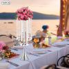 10Pcs Flower Stand Wedding Centerpieces Luxurious Elegant Metal Flower Arrangement StandTall Metal Flower Arrangement Stand, Tabletop Flower Vase for Wedding Party Dinner Event Hotel/Home Decor view 4