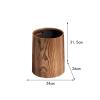 Hohota Imitation Wood Grain Trash Can Waste Bucket Bin Office Bathroom Bedroom Rubbish Plastic Small Garbage Home Household(8L) view 2