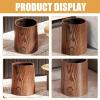 Hohota Imitation Wood Grain Trash Can Waste Bucket Bin Office Bathroom Bedroom Rubbish Plastic Small Garbage Home Household(8L) view 3