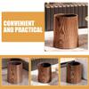 Hohota Imitation Wood Grain Trash Can Waste Bucket Bin Office Bathroom Bedroom Rubbish Plastic Small Garbage Home Household(8L) view 4