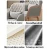 Kitchen Dining Room Chairs - Ergonomic Swivel Dining Chairs with Arms and Wood Legs in Gray and Pink Upholstered Linen Fabric - Mid Century Modern Design view 4