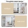 Wall Mounted Aluminum Mirror Cabinet Bathroom Mirror Cabinet Multifunctional Open Storage Mirror Cabinet Single Door Mirror Cabinet with Towel Sturdy and Stable Beautiful and Practical(Brown,70cm) view 3