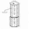 70"H Lighted Curio Cabinet - Corner Display Case for Living Room, Antique White, Wine & Bar Glass Storage, Light Included view 2
