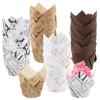 200 Pcs Tulip Cupcake Liners, Baking Paper Cups with 4 Designs, Muffin Baking Liners, Mini Floral Cupcake Wrappers for Party, Wedding, Bridal Shower view 1