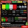 Lewtemi 426 Pcs Christmas Glow Sticks bulk with Accessories Party Favor Red Green Yellow White Xmas Sticks Star Snowman Glasses Bracelets Necklaces Party Supplies for Holiday view 2