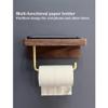 Bathroom Toilet Paper Holder Drawer Box, Paper Towel Dispenser Paper Towel Holder Wall Mount, Tissue Box Cover Wood Paper Towel Holder for Bathroom Bedroom or Office(Light Brown B L) view 4