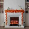 Freyalife Fall Leaf Garland for Room Decor(12 Pack),Artificial Maple Leaves,Autumn Hanging Vines Red Ivy Plant for Bedroom Wall Decor Thanksgiving Halloween Christmas WeddingParty Garden Fireplace view 2