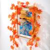 Freyalife Fall Leaf Garland for Room Decor(12 Pack),Artificial Maple Leaves,Autumn Hanging Vines Red Ivy Plant for Bedroom Wall Decor Thanksgiving Halloween Christmas WeddingParty Garden Fireplace view 4