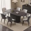 70" Oval Dining Table with 6 Chairs, Modern Kitchen Table Set, Luxury Rectangular Dinner Table, Dining Table for Kitchen, Living Room, Breakfast Nook view 1