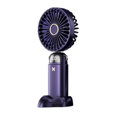RLPPBMD Portable Fan Digital Display Fan Handheld with Base Fan Office Desktop Portable Small Fan Handheld Outdoor Fan Handheld Fan(Blue)