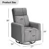 CANMOV Swivel Rocker Chair Set of 2, Swivel Accent Chair with High Back and Arms, Corduroy Glider Chair for Living Room Bedroom Nursery, Grey view 2