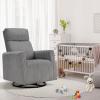 CANMOV Swivel Rocker Chair Set of 2, Swivel Accent Chair with High Back and Arms, Corduroy Glider Chair for Living Room Bedroom Nursery, Grey view 3