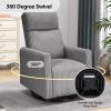 CANMOV Swivel Rocker Chair Set of 2, Swivel Accent Chair with High Back and Arms, Corduroy Glider Chair for Living Room Bedroom Nursery, Grey view 4
