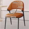 Green Faux Leather Dining Chairs - Modern Accent Chair with Petal Back & Metal Legs. Comfy Upholstered Side Chairs for Kitchen/Living Room/Restaurant by Bean view 3