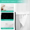 IDOWMAT Shower Curtains for Bathroom, Stripes Lines Pastoral Farmhouse Black White,Double-Layer Quick Drying Shower Curtain with Sheer Mesh for Bathtub, 48x72 Inch view 3