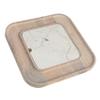 Creative Co-Op Marble and Wood Cutting Board on a Dish, White view 1