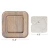 Creative Co-Op Marble and Wood Cutting Board on a Dish, White view 4