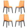 Dining Chair Set of 4 Chairs Solid Wood Legs Upholstered Kitchen Chairs PU Leather Cushion for Dining Room Living Room Kitchen Lounge view 1