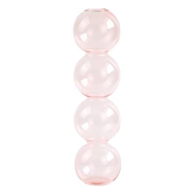 LKXHarleya Aesthetic Ball Aesthetic Decorative Vase, Glass Bubble Vases Ball Bud Vase for Centerpieces, Flower Arrangement, 2.36 x 8.66 Inch, Pink