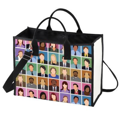 BWWKTOP Office Characters Tote Bag Michael And Dwight Fans Gifts Office Themed Gifts Office Fans Shoulder Bag Shopping Bag (Officecharacters BG)