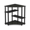 Pemberly Row Wood Space Saving Corner Desk w/Shelves - Espresso/Black view 4