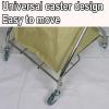AoForce Large Hamper Made of Oxford Cloth and Stainless Steel Frame Rolling Laundry Cart with Wheels Removable Liner Steel Frame with Handle 60 * 60 * 90CM(Beige) view 3