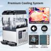 GarveeTech Black 12 L*2 700W Commercial Slushy Machine - Self-Cleaning Stainless Steel Frozen Drink Margarita Ice Cream Maker for Snow Melts, Cocktails - Ideal for Homes, Coffee Shops,and Restaurants view 2