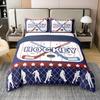 100% Cotton Hockey Bedspread Cover For Bedroom Decor,Hockey Player Ball Gaming Comforter Cover,Sports Theme King Duvet Cover For Kids Boys,Geometric Stripes Quilt Cover,Modern Fashion Bedding Set view 1