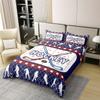 100% Cotton Hockey Bedspread Cover For Bedroom Decor,Hockey Player Ball Gaming Comforter Cover,Sports Theme King Duvet Cover For Kids Boys,Geometric Stripes Quilt Cover,Modern Fashion Bedding Set view 2