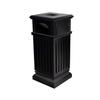 RWGOVLU Garbage Cans Square Iron Outdoor Trash Can Large Trash Bins Retro Garbage Can for Hotel Mall Commercial Outdoor Waste Bins 35-inch Trash view 1