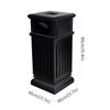 RWGOVLU Garbage Cans Square Iron Outdoor Trash Can Large Trash Bins Retro Garbage Can for Hotel Mall Commercial Outdoor Waste Bins 35-inch Trash view 2