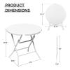 SFIHOME 2.6Ft Round Foldable Table Portable Plastic Table for Banquet Even Indoor Outdoor (White) view 3